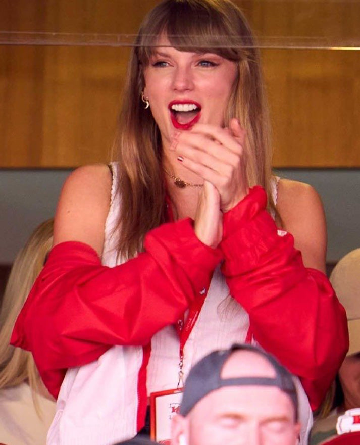 Taylor Swift Kansas City Chiefs Red and White Jacket