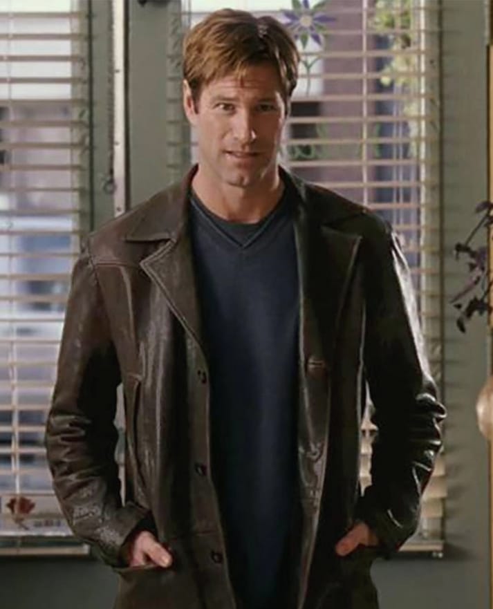 Aaron Eckhart Love Happens Leather Trench Coat
