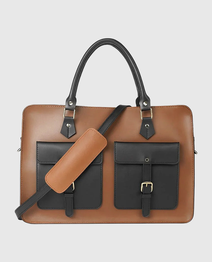Buckle Laptop bag Brown & Black