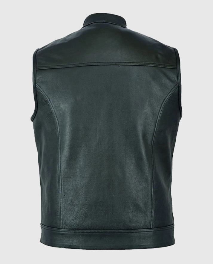 Sons Of Anarchy Inspired Black Leather Vest