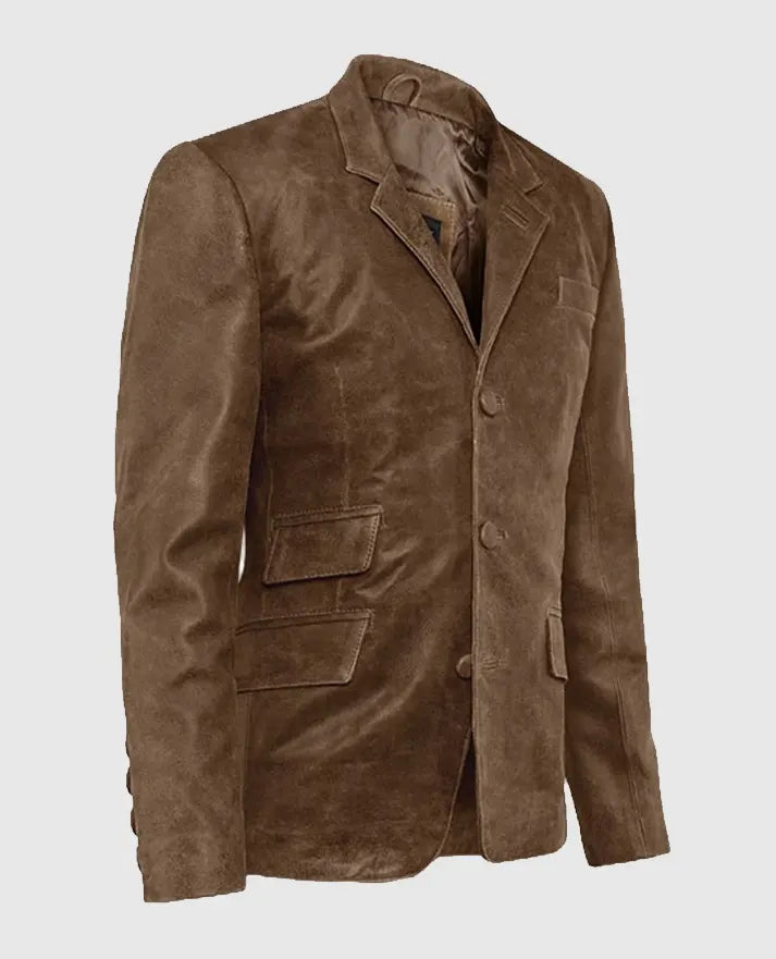 Men's Quaint Leather Blazer
