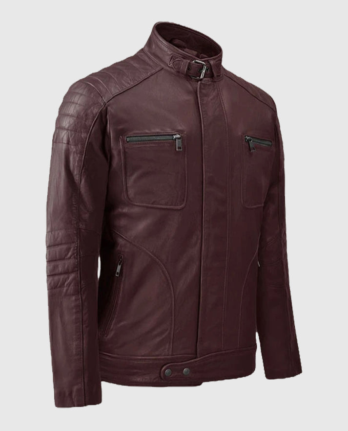 Firefly Moto Burgundy Biker Leather