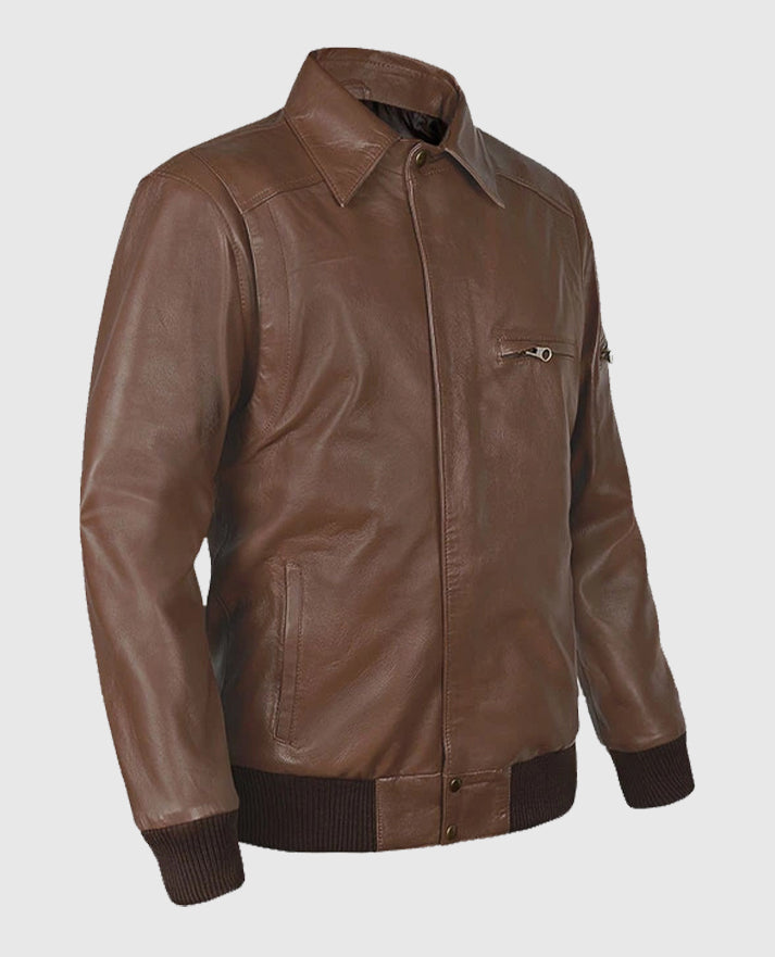 Men's Hunter Bomber Leather Jacket