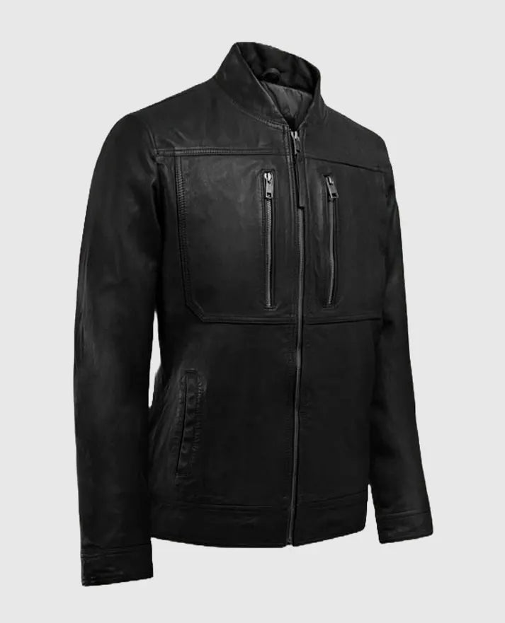 Men's Thunder Storm Black Biker Leather Jacket