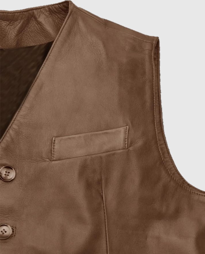 Men’s Iron Stride Vintage-Inspired Brown Leather Vest