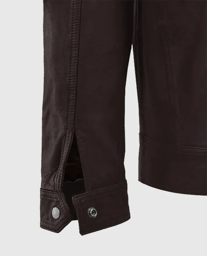 Men's Thunder Storm Brown Biker Leather Jacket