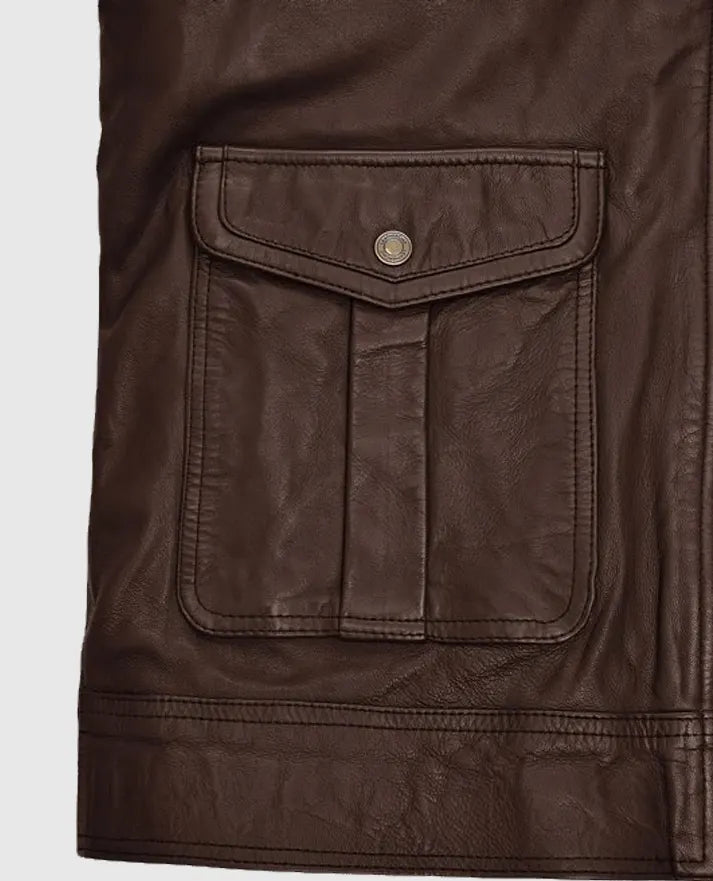 Men's Retro Style Brown Leather Jacket