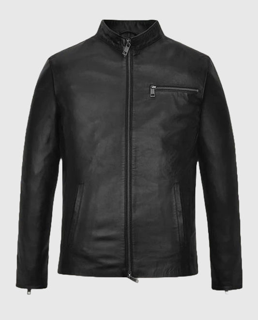 Matt Damon Black Leather Jacket