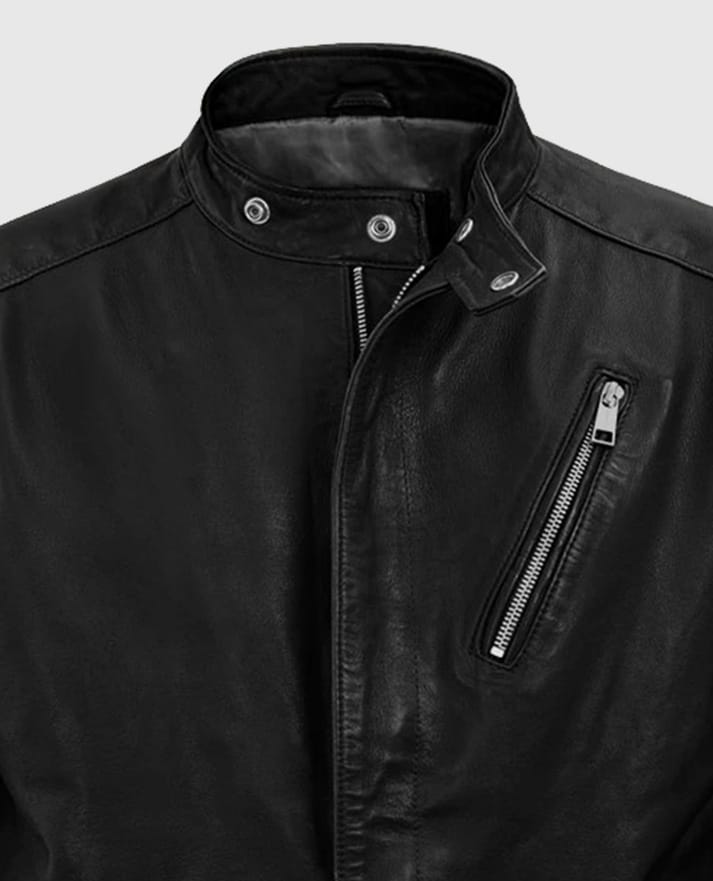 Men's Motorad Black Biker Leather Jacket