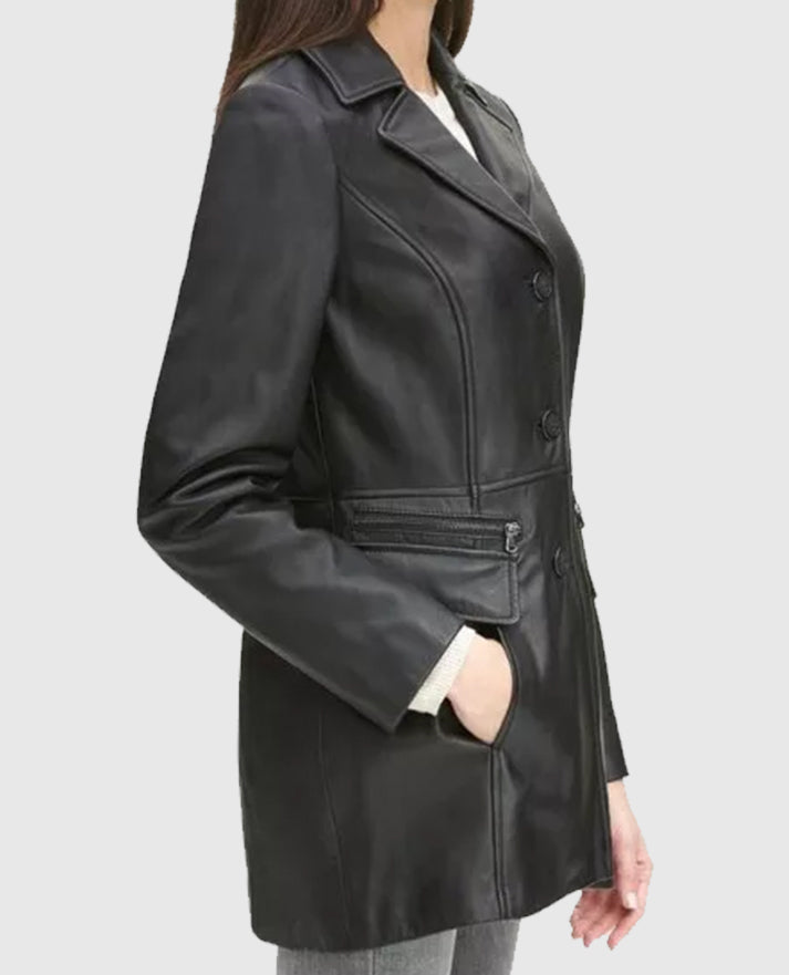 Women’s Black Petite Trench Coat