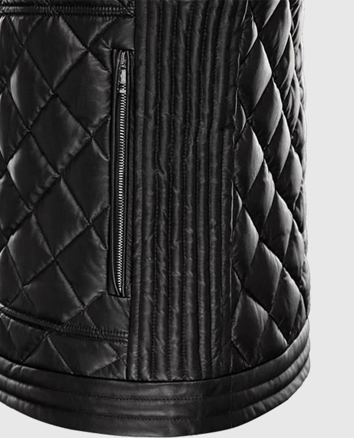 Men’s Leather Vest with Quilted Design
