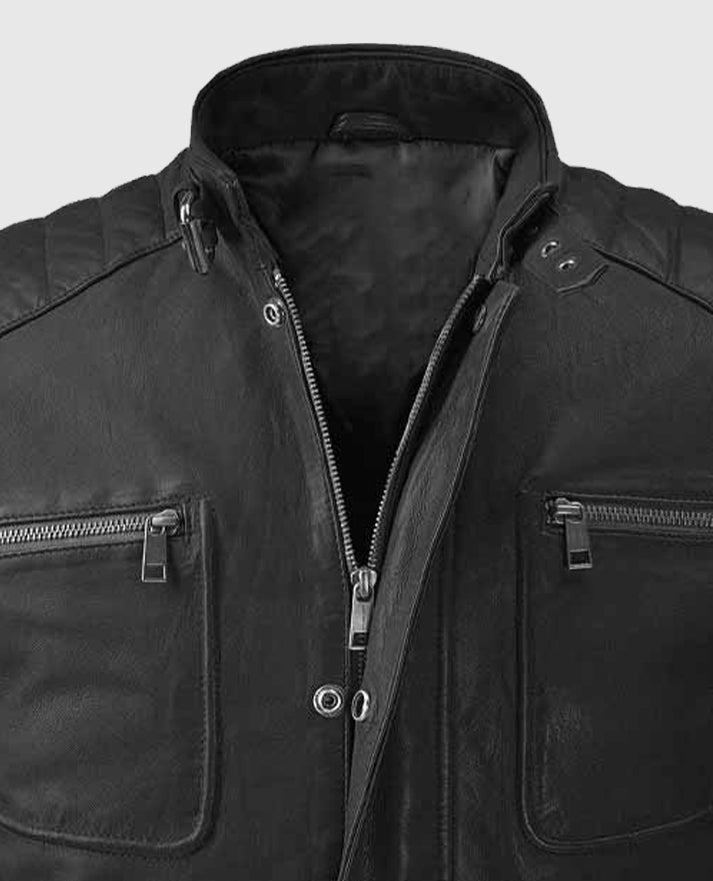 Firefly Moto Black Biker Leather Jacket