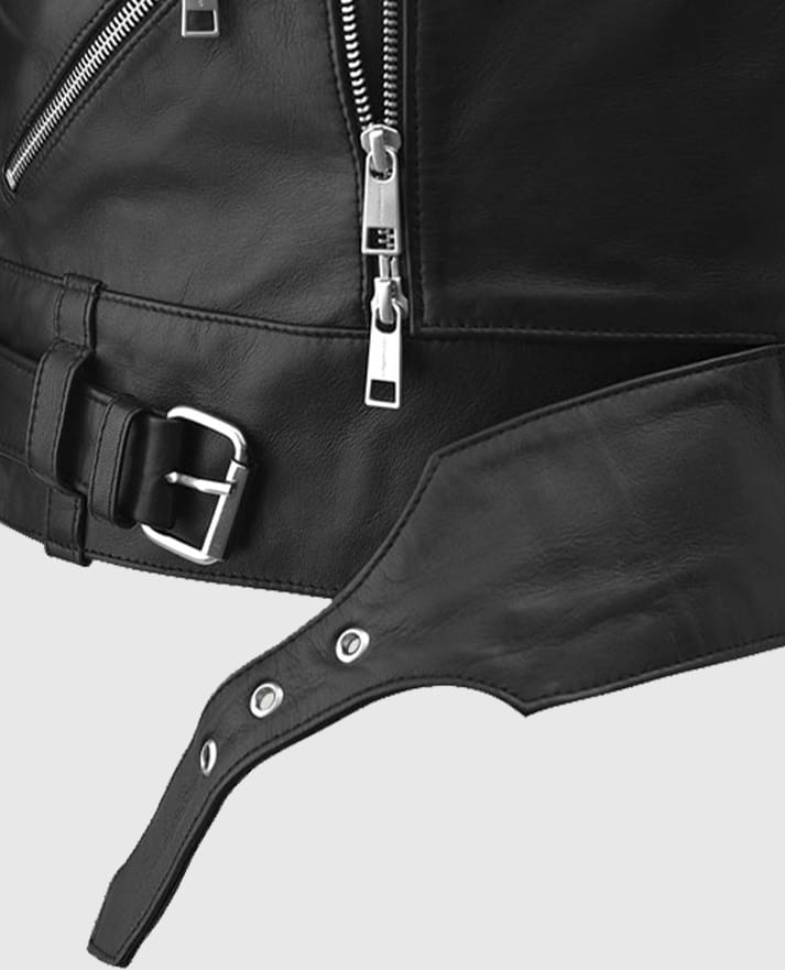 Men’s Biker Leather Vest with Buckled Strap