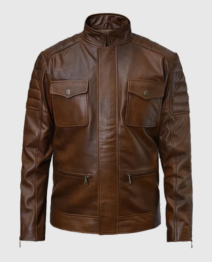 Boss Level Roy Pulver Brown Leather Jacket