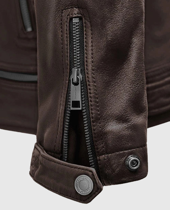 Men's Ironwood Brown Biker Leather Jacket