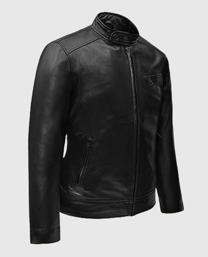 Michael Fassbender Black Biker Leather Jacket