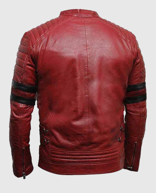 Fight Club Tyler Durden Retro Red and Black Leather Jacket