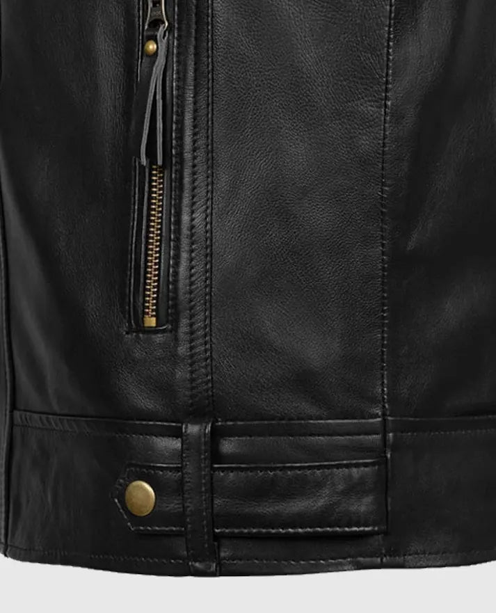 Men’s Motorcycle Black Leather Jacket
