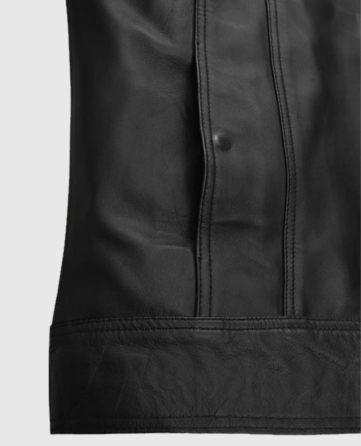 David Beckham Black Leather Jacket