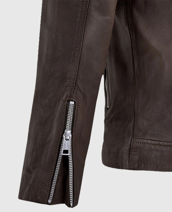 Beast Brown Biker Style Leather Jacket