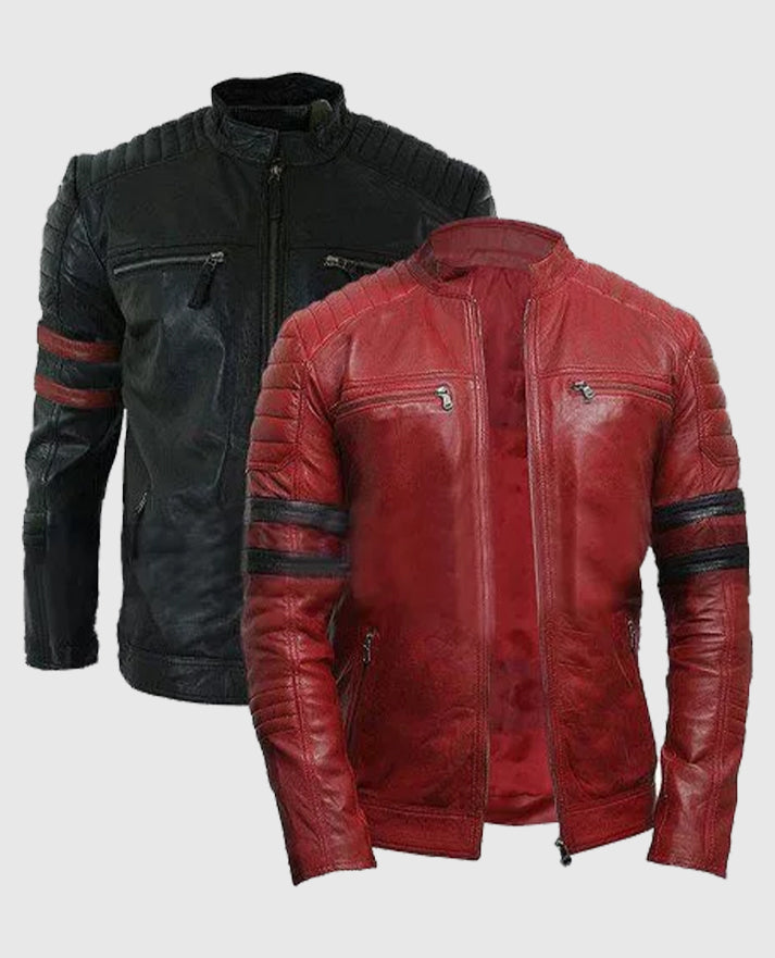 Fight Club Tyler Durden Retro Red and Black Leather Jacket