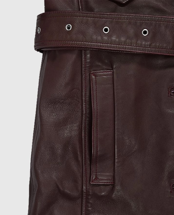 Eiza Gonzalez Leather Trench Coat