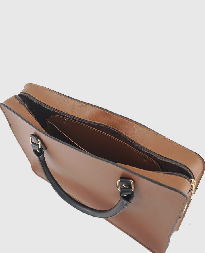 Multi Pockets Laptop Bag (Brown)