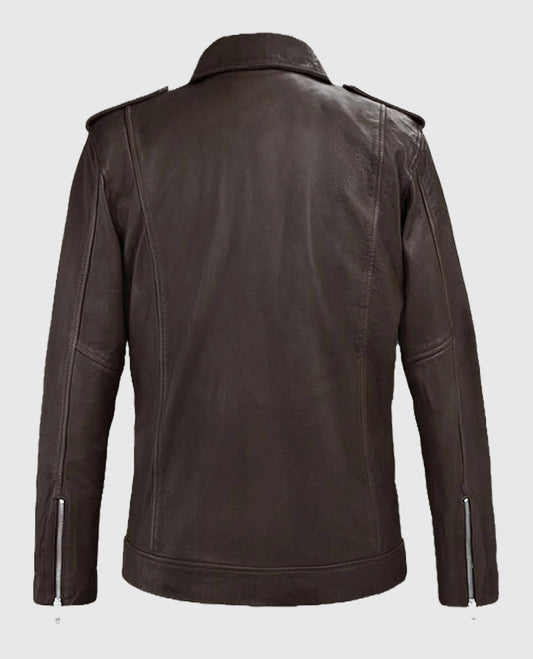Beast Brown Biker Style Leather Jacket