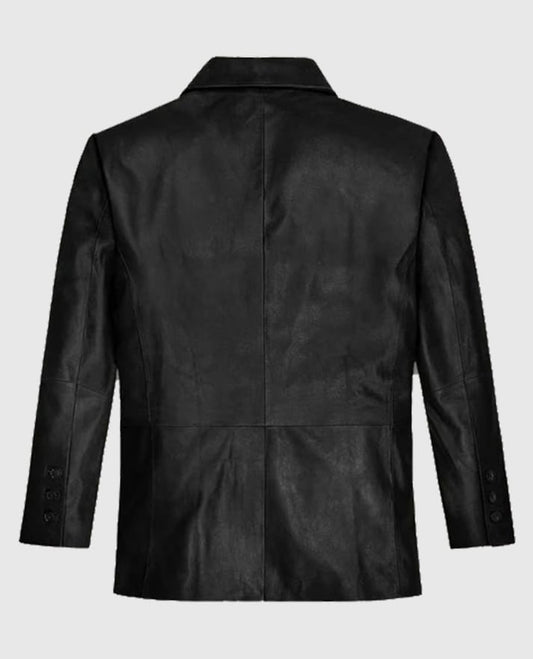 Ben Stiller Black Leather Blazer