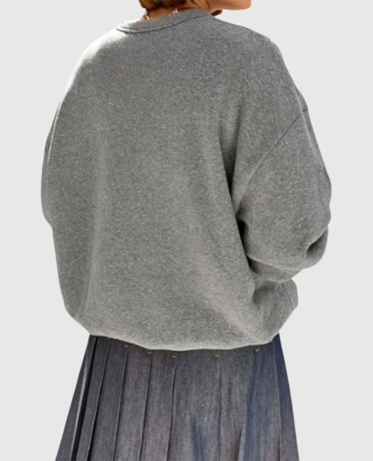 Christa Miller Grey Oversized Sweatshirt