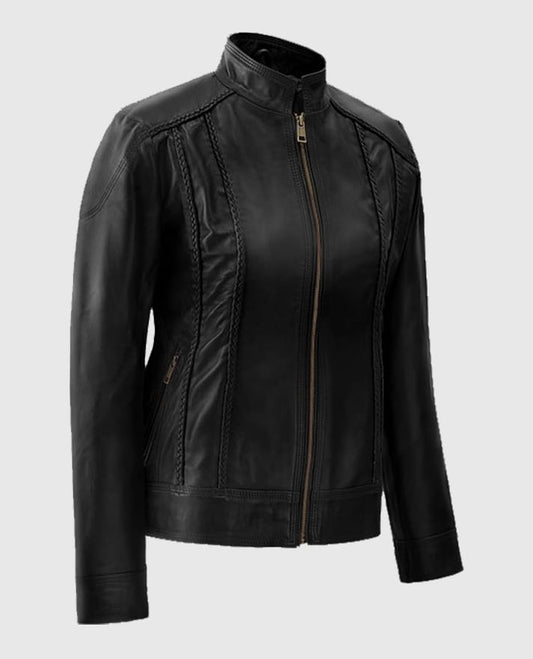 Clova Black Leather Jacket