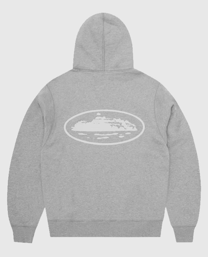 Corteiz Island Gray Zipper Hoodie