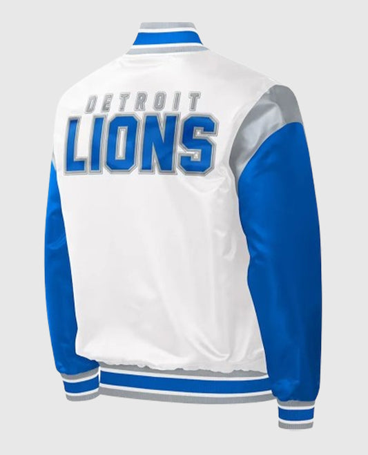 Detroit Lions Throwback Warm Up Pitch Satin Jacket