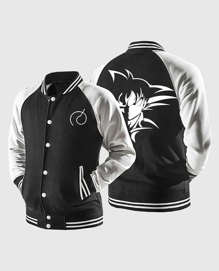 Dragon Ball Goku Black White Varsity Jacket