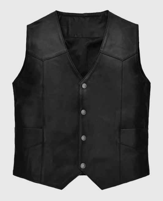 Dwayne Johnson The Fate Of The Furious Black Leather Vest