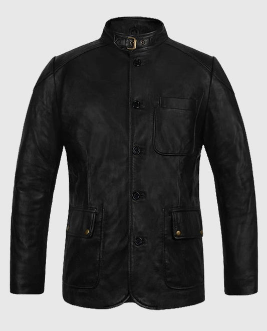 Hugh Jackman Real Steel Black Leather Jacket