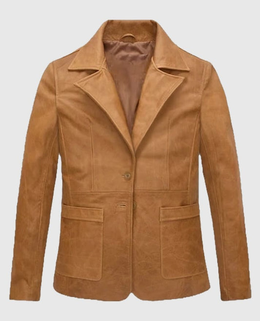 Jennifer Aniston Friends Season 5 Brown Leather Blazer