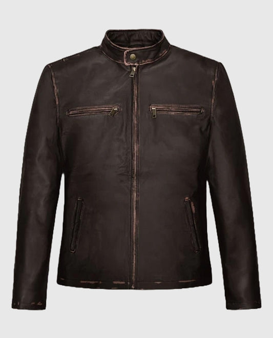Mark Wahlberg Brown Leather Jacket