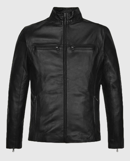 Mark Wahlberg The Other Guys Black Leather Jacket