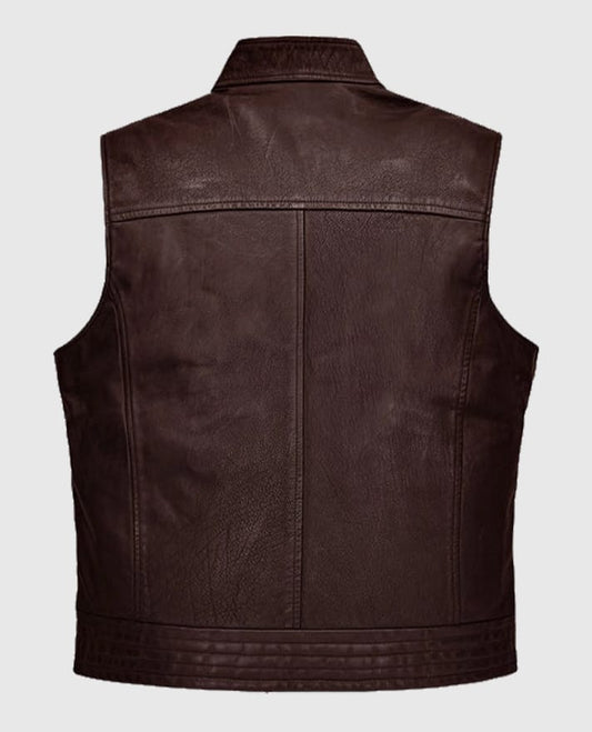 Men’s Road Shaper Dark Brown Leather Vest