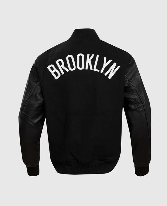 NBA Brooklyn Nets Men's Black Varsity Jacket
