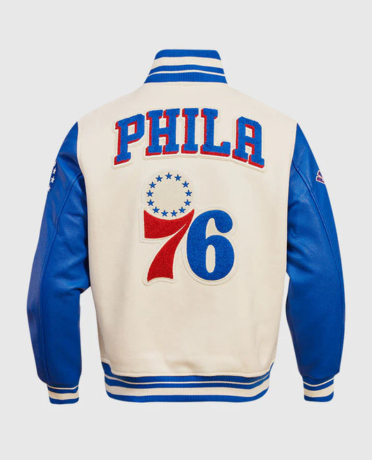 NBA Philadelphia 76ers Men's Rib Wool Varsity Jacket