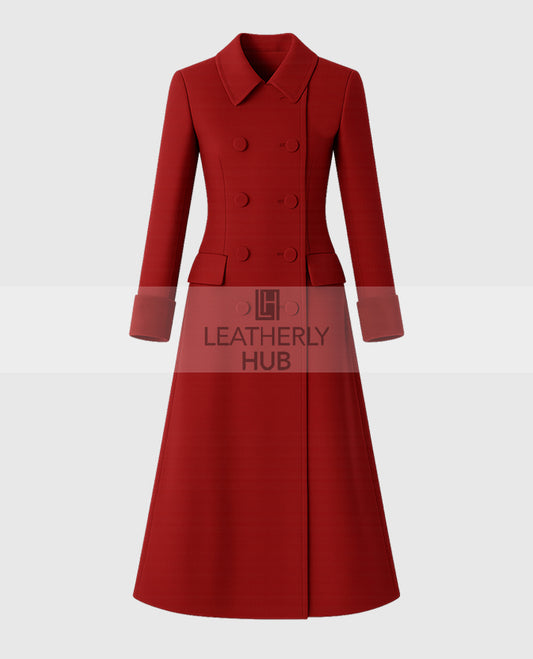 Princess Kate Middleton Red Wool Coat