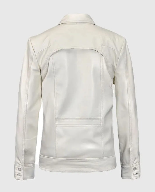 Shirt Collared Motorcycle Leather Jacket