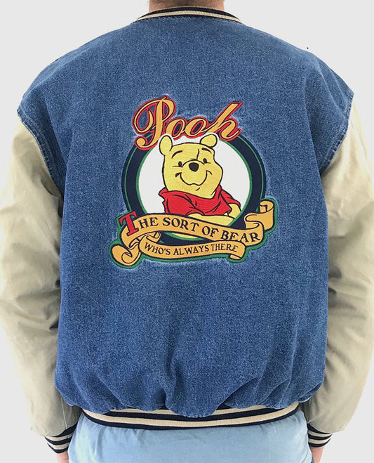 Winnie The Pooh Denim Letterman Jacket
