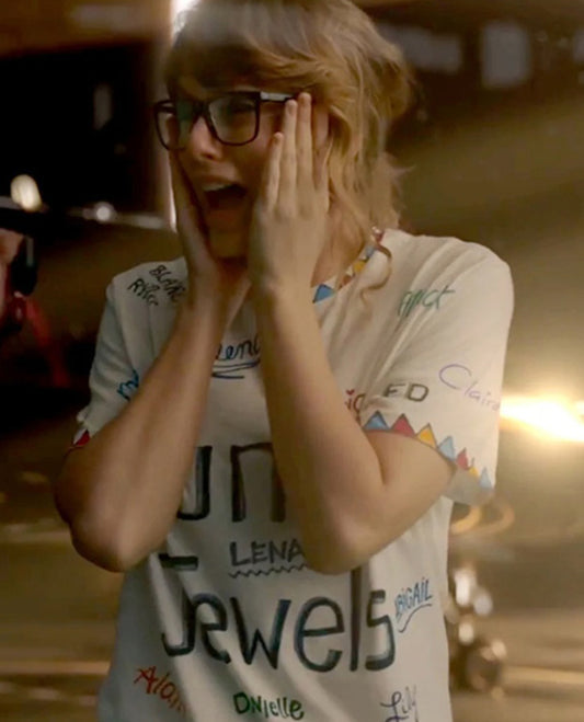 Taylor Swift You Belong With Me Junior Jewels White Printed Shirt