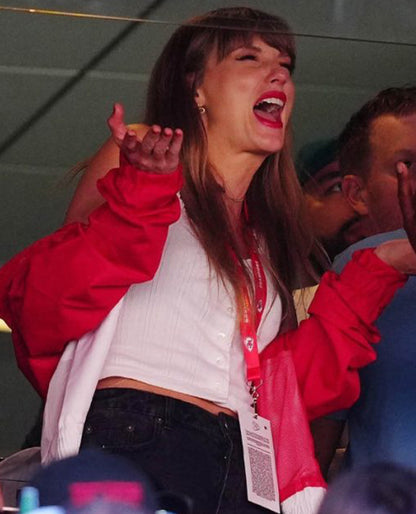 Taylor Swift Kansas City Chiefs Red and White Jacket