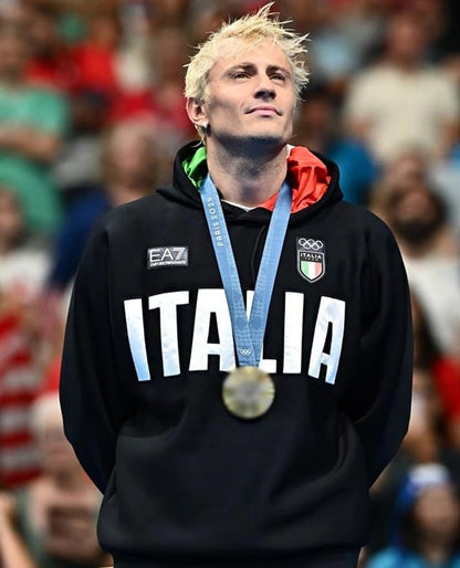 Italian athletes wearied italy olympic hoodie