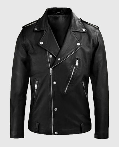 Beast Black Biker Leather Jacket