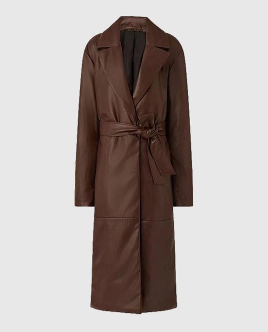 Women's 90s Vintage Leather Long Coat